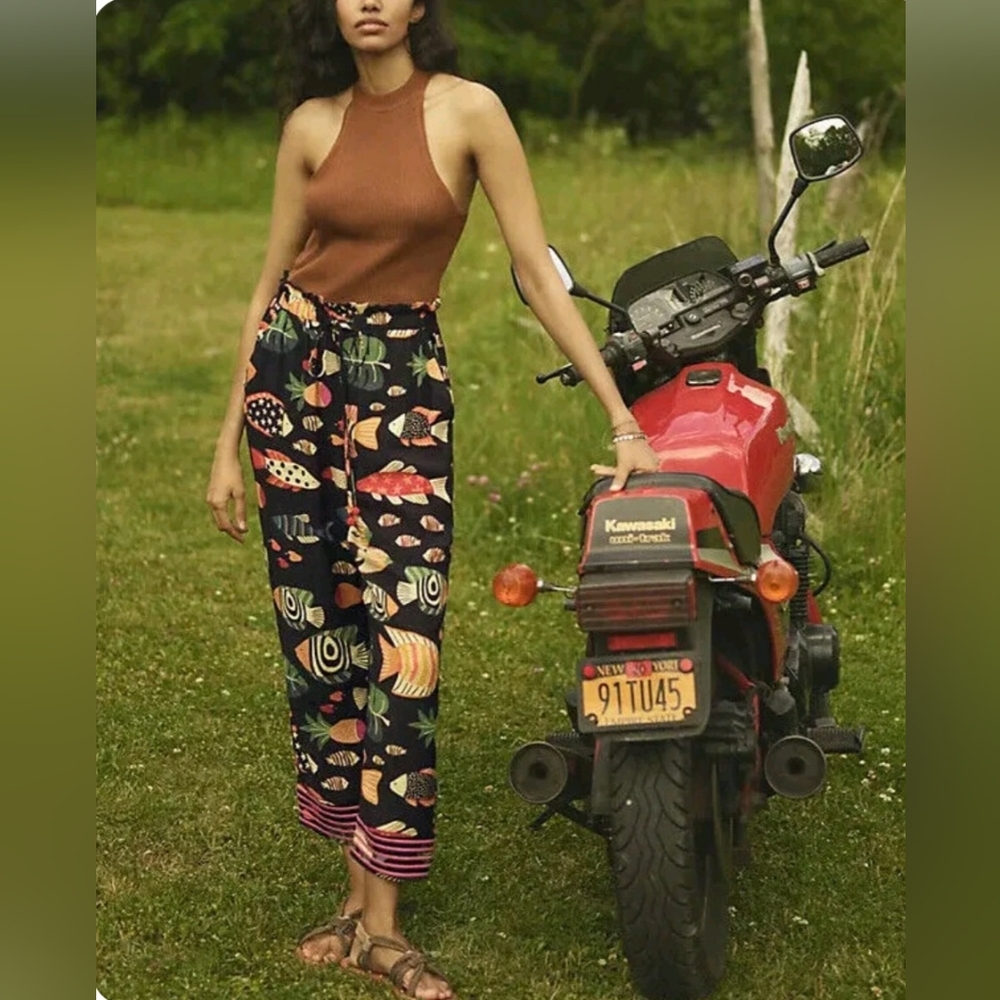 Farm Rio Sealife Multicolored Pants SZ S